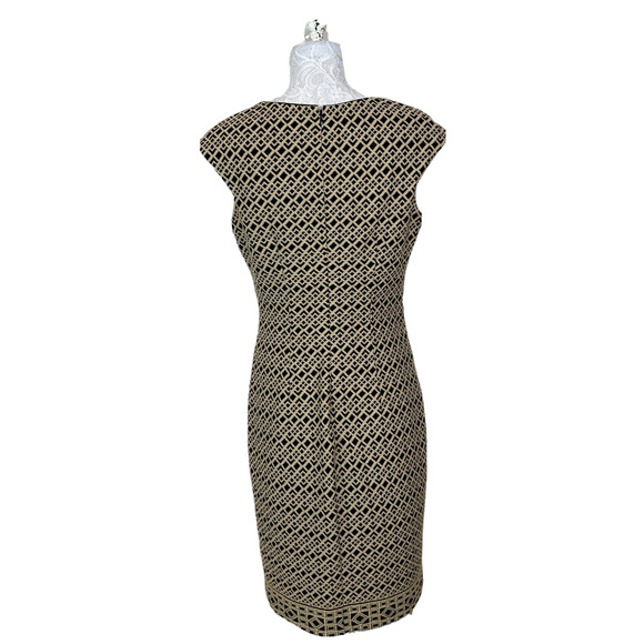 Eliza J Women's Sleeveless Geometric Patterned Multicolor Sheath Dress Size 8 - Picture 4 of 10